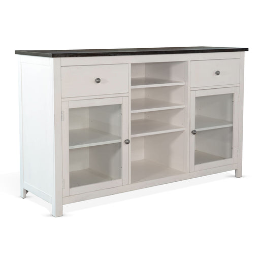 Sunny Designs Wood White Buffet with Drawers European Cottage - Bed & Sofa Hub