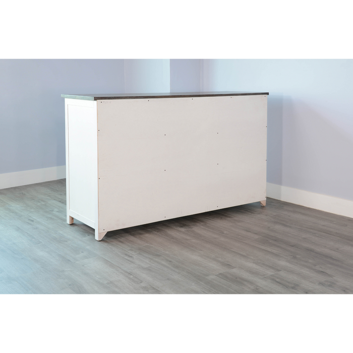 Sunny Designs Wood White Buffet with Drawers European Cottage - Bed & Sofa Hub