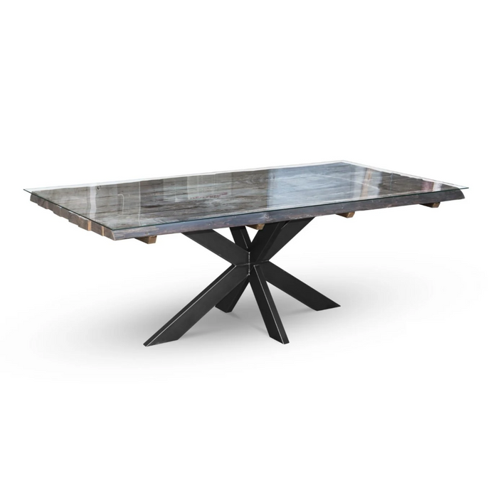 Maxima House Redde-Glass Solid Wood Dining Table - Bed & Sofa Hub