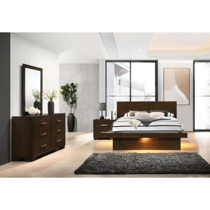 Coaster Jessica 4-piece LED Bedroom Set Cappuccino - Bed & Sofa Hub