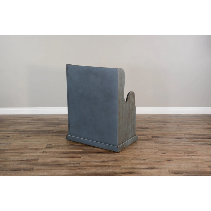 Sunny Designs Hall Seat Bench with Rattan Basket Little Boy Blue - Bed & Sofa Hub