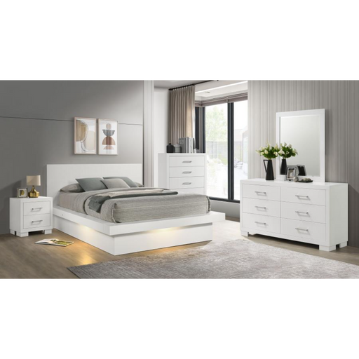 Coaster Jessica 5-piece LED Bedroom Set Cream White - Bed & Sofa Hub