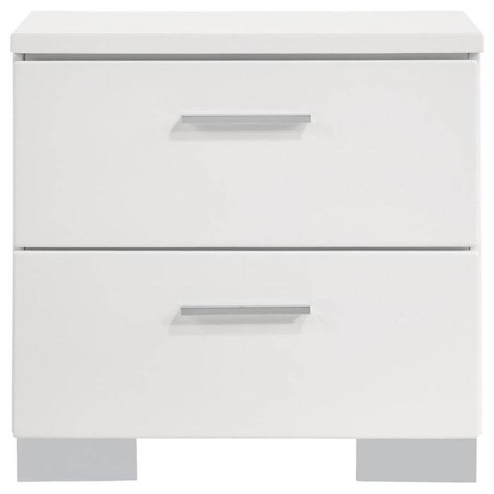 Coaster Felicity 4-piece Bedroom Set White High Gloss - Bed & Sofa Hub