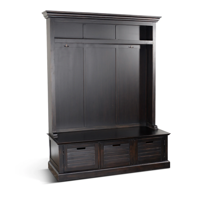 Sunny Designs Dakota Entry Locker Hall Tree Black Walnut - Bed & Sofa Hub