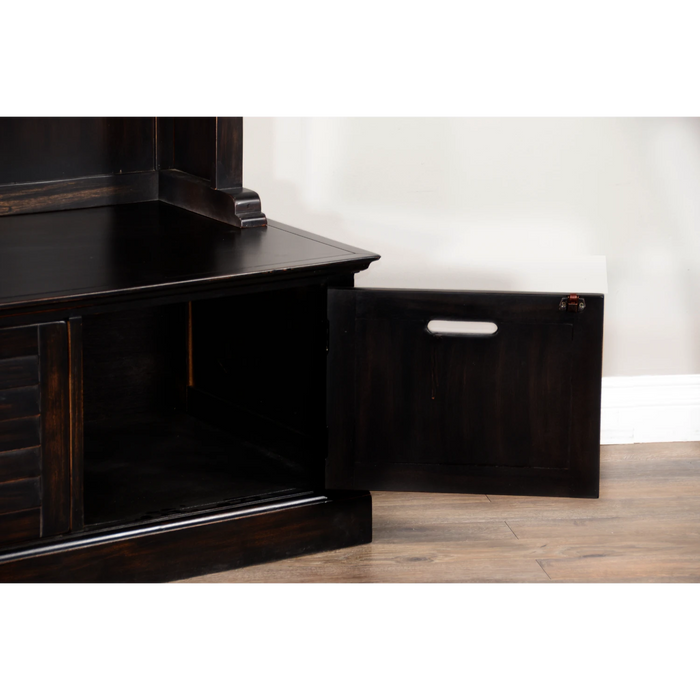 Sunny Designs Dakota Entry Locker Hall Tree Black Walnut - Bed & Sofa Hub