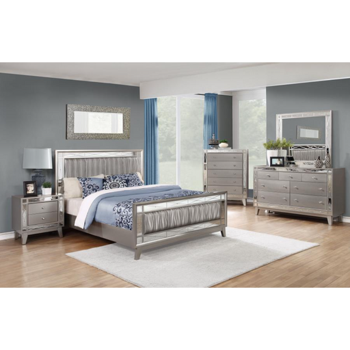 Coaster Leighton 5-piece Bedroom Set Metallic Mercury - Bed & Sofa Hub