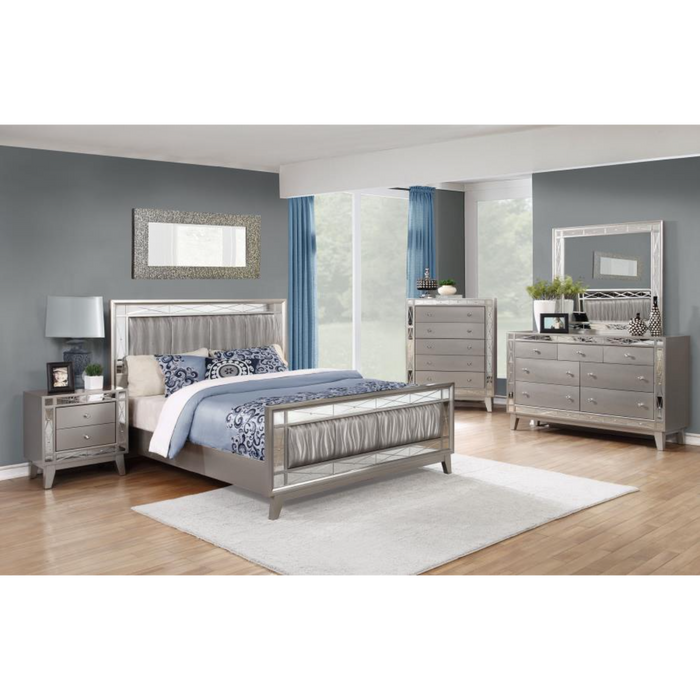Coaster Leighton 5-piece Bedroom Set Metallic Mercury - Bed & Sofa Hub