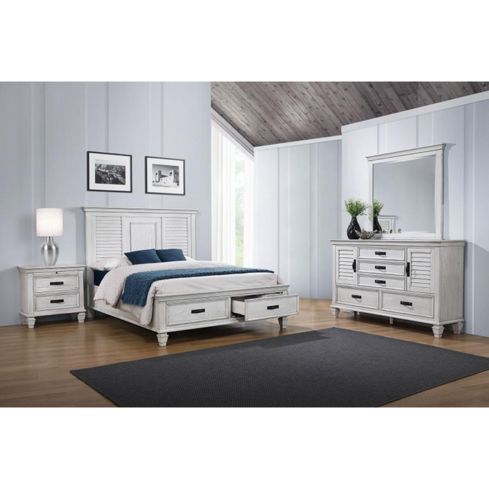 Coaster Franco 4-piece Bedroom Set Distressed White - Bed & Sofa Hub