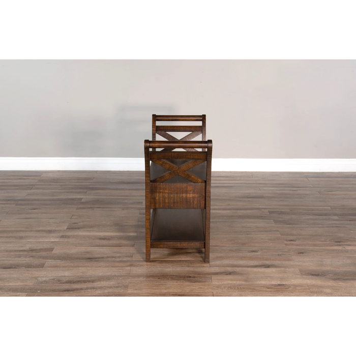 Sunny Designs Accent Bench with Storage, Wood Seat Tobacco Leaf - Bed & Sofa Hub