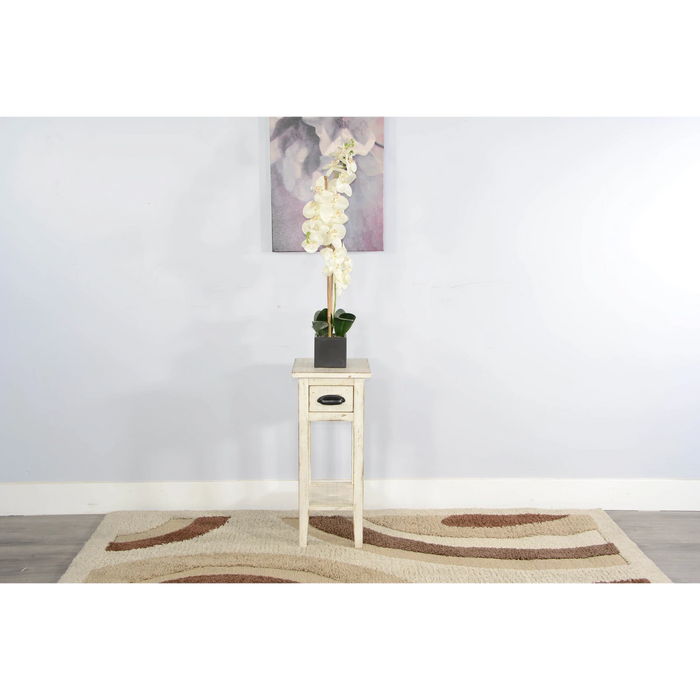 Sunny Designs Chair Side Table White Sand - Bed & Sofa Hub