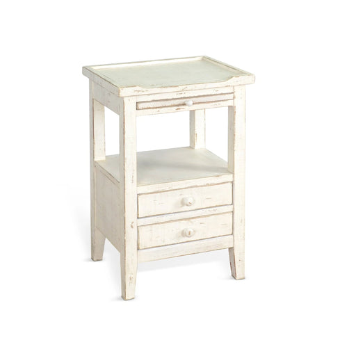 Sunny Designs Side Table White Sand - Bed & Sofa Hub