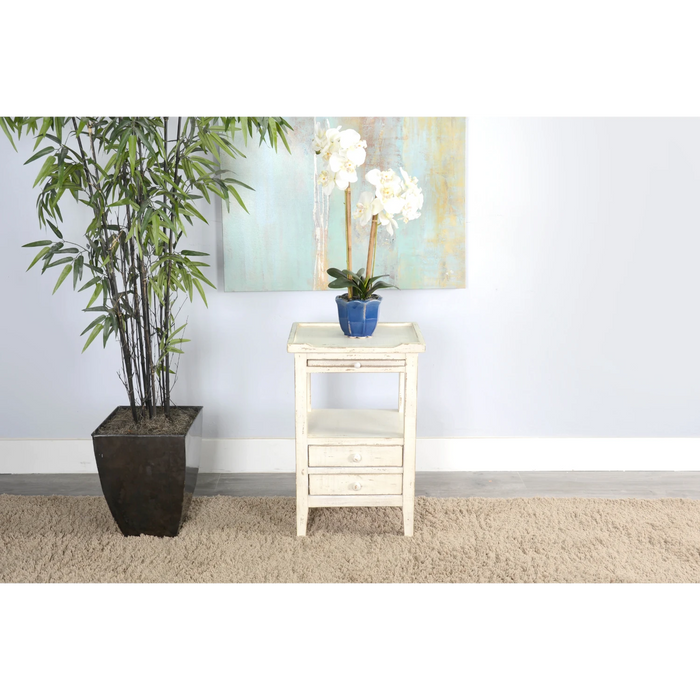 Sunny Designs Side Table White Sand - Bed & Sofa Hub