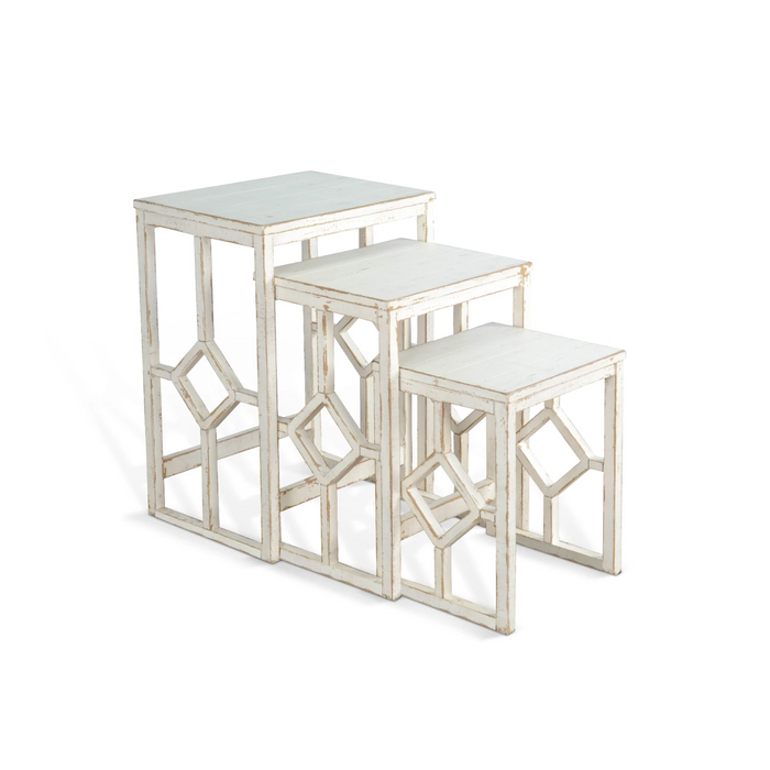 Sunny Designs Nesting Table White Sand - Bed & Sofa Hub