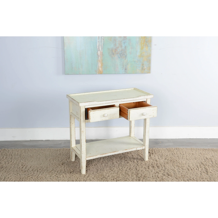 Sunny Designs Side Table White Sand - Bed & Sofa Hub