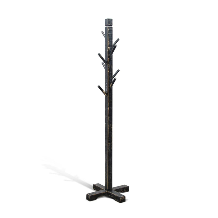 Sunny Designs Traditional Solid Wood Hat Rack with 8-Prong Hooks Black Sand - Bed & Sofa Hub