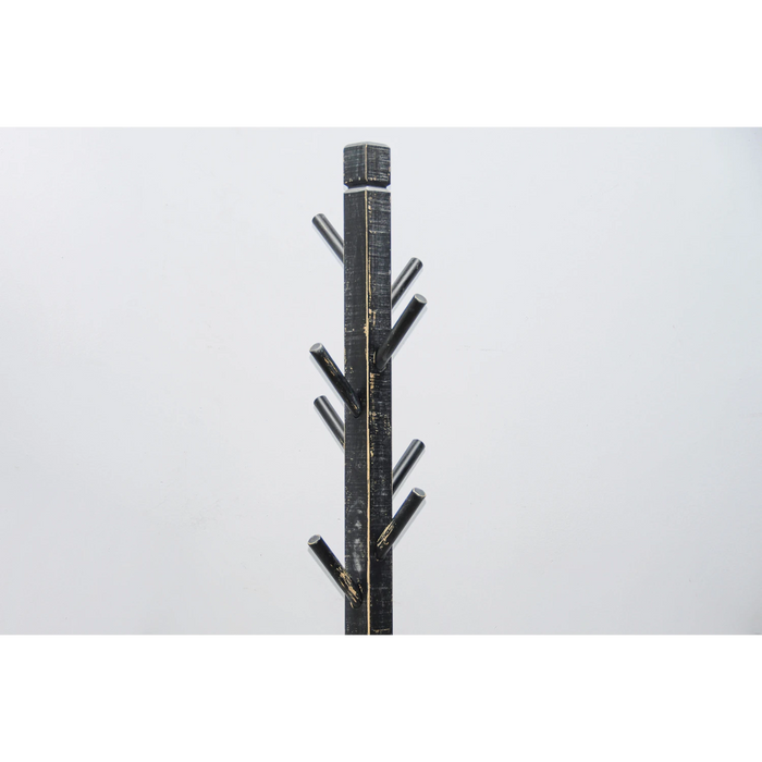 Sunny Designs Traditional Solid Wood Hat Rack with 8-Prong Hooks Black Sand - Bed & Sofa Hub