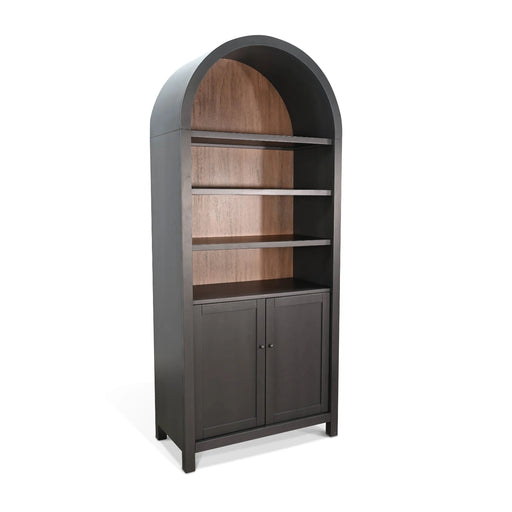 Sunny Designs Arched Display Cabinet with Doors Black Magic - Bed & Sofa Hub