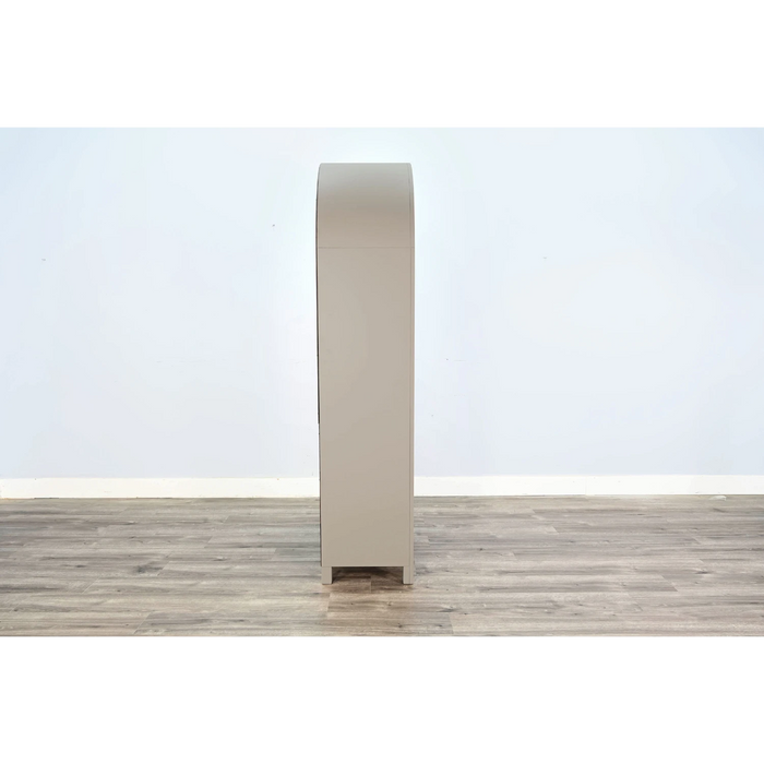 Sunny Designs Arched Display Cabinet with Doors Pavestone - Bed & Sofa Hub