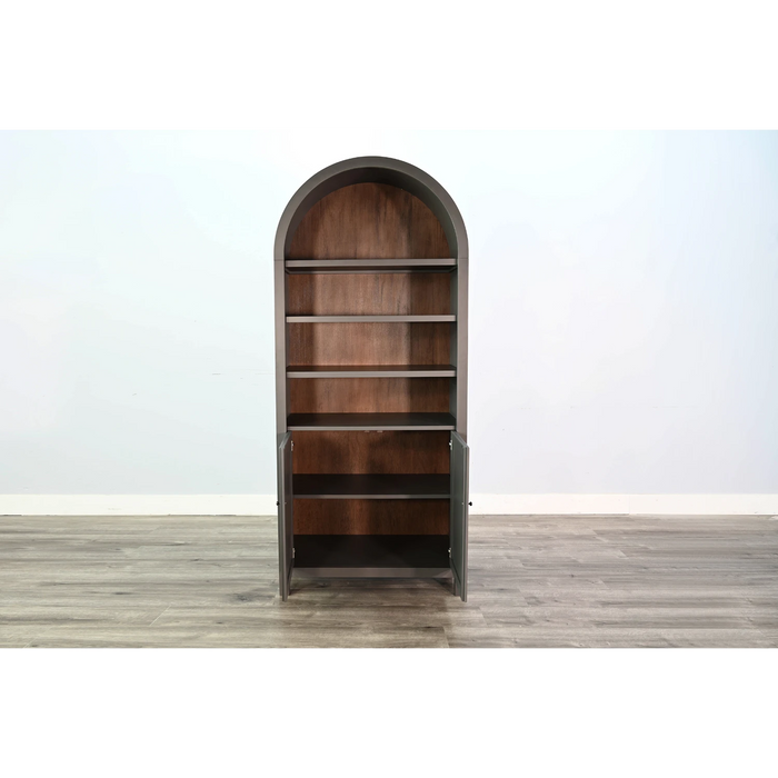 Sunny Designs Arched Display Cabinet with Doors Urban Bronze - Bed & Sofa Hub