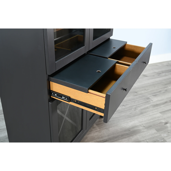 Sunny Designs Arched Wine Bar Cabinet Black Magic - Bed & Sofa Hub