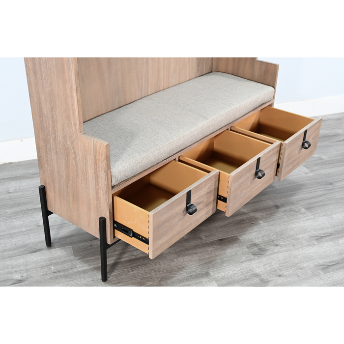 Sunny Designs Alyssa Bench Hall Tree Oak Grove - Bed & Sofa Hub