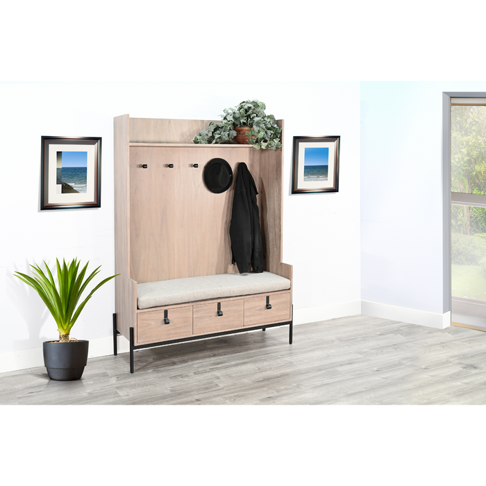 Sunny Designs Alyssa Bench Hall Tree Oak Grove - Bed & Sofa Hub