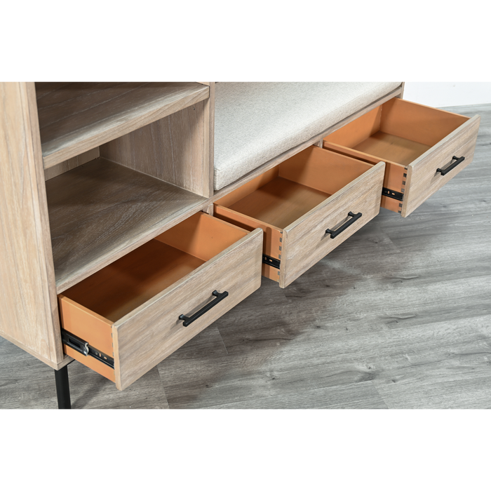 Sunny Designs Jenny Bench Hall Tree Wheat - Bed & Sofa Hub