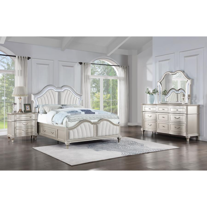 Coaster Evangeline 4-piece Bedroom Set Silver Oak - Bed & Sofa Hub