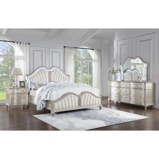 Coaster Evangeline 4-piece Bedroom Set Silver Oak - Bed & Sofa Hub
