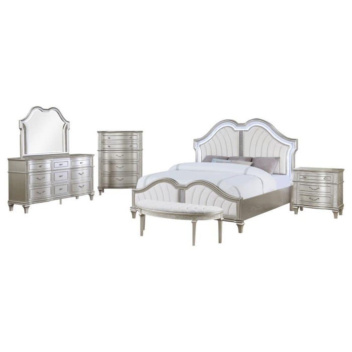 Coaster Evangeline 5-piece Bedroom Set Silver Oak - Bed & Sofa Hub