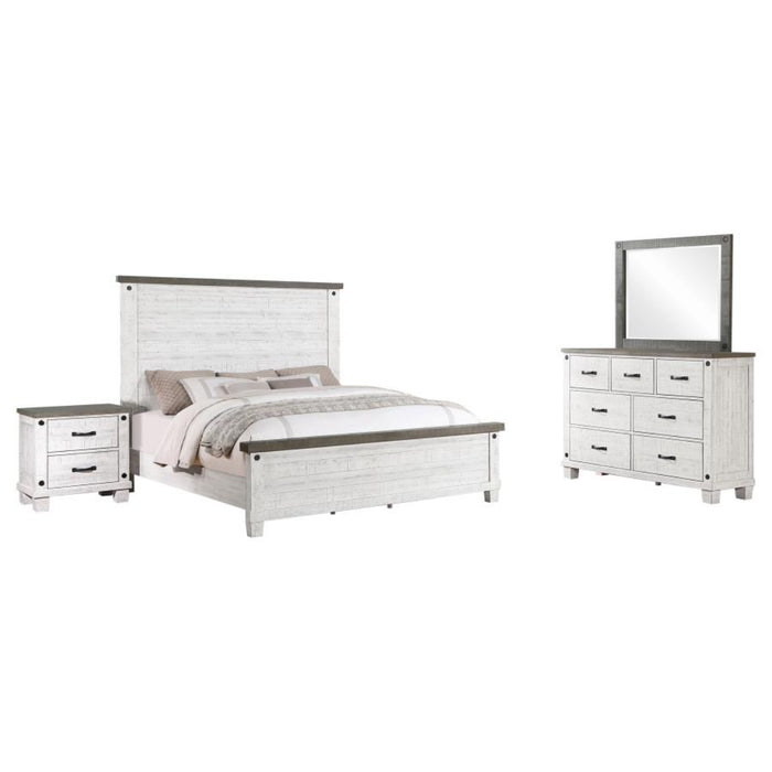 Coaster Lilith 4-piece Bedroom Set Distressed White - Bed & Sofa Hub