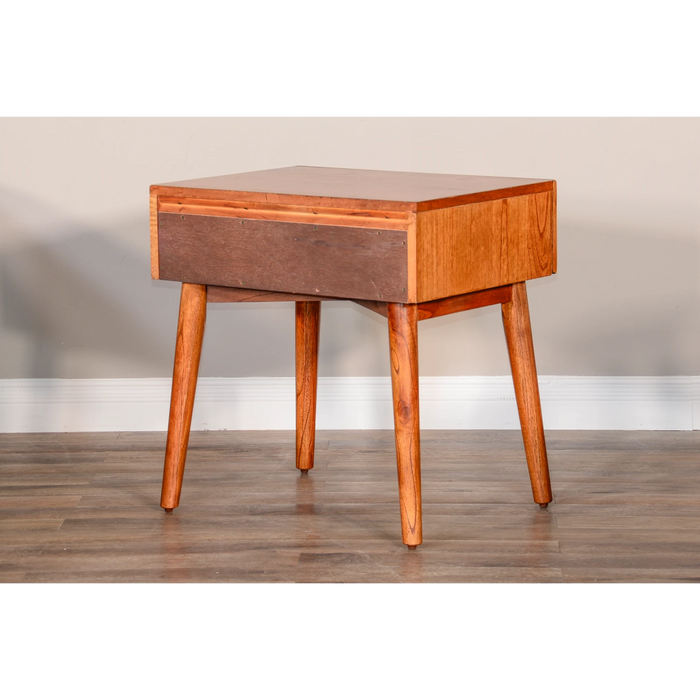 Sunny Designs American Modern 24" Mitred Solid Wood Night Stand in Cinnamon - Bed & Sofa Hub
