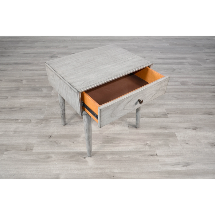 Sunny Designs American Modern 1-Drawer Mindi Wood Night Stand in Modern Gray - Bed & Sofa Hub