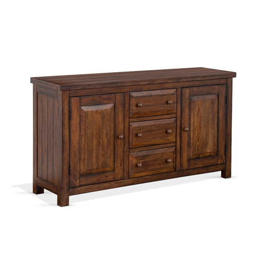 Sunny Designs Tuscany 66" Farmhouse Wood Buffet in Medium Brown Vintage Mocha - Bed & Sofa Hub