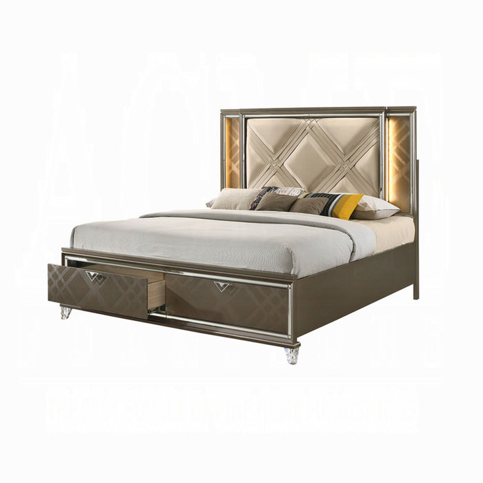 ACME Skylar Queen Bed W/Led & Storage - Bed & Sofa Hub
