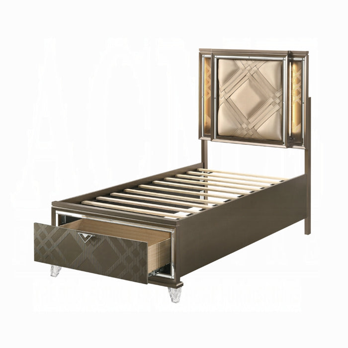 ACME Skylar Twin Bed W/Led & Storage - Bed & Sofa Hub