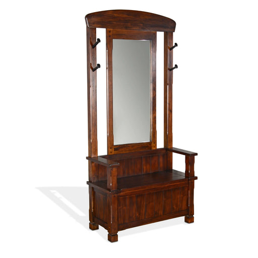 Sunny Designs 78" 4-hook Farmhouse Wood Hall Tree Dark Chocolate - Bed & Sofa Hub