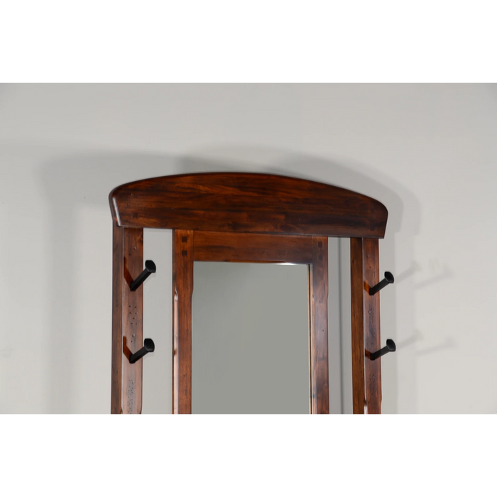 Sunny Designs 78" 4-hook Farmhouse Wood Hall Tree Dark Chocolate - Bed & Sofa Hub