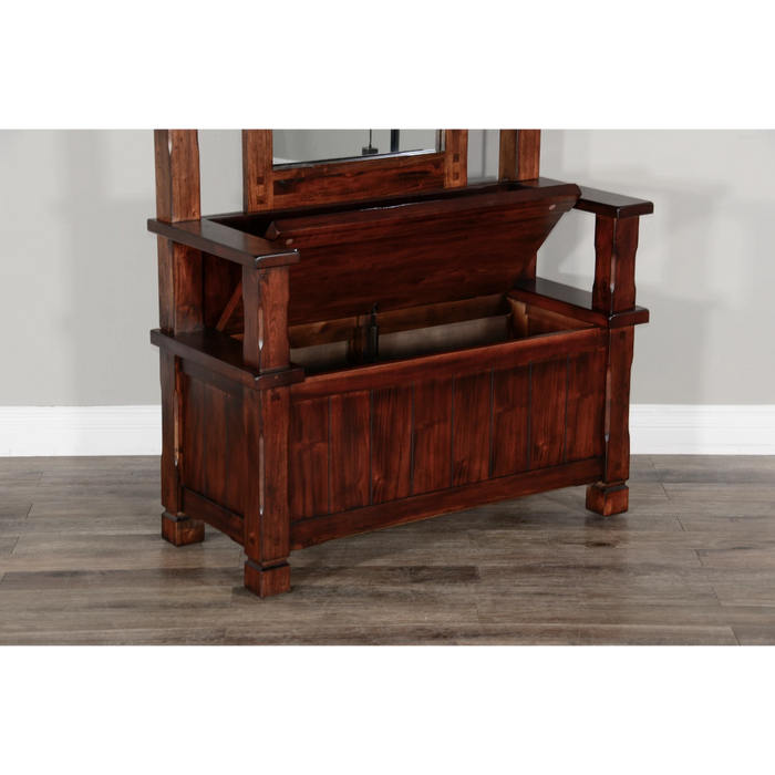 Sunny Designs 78" 4-hook Farmhouse Wood Hall Tree Dark Chocolate - Bed & Sofa Hub