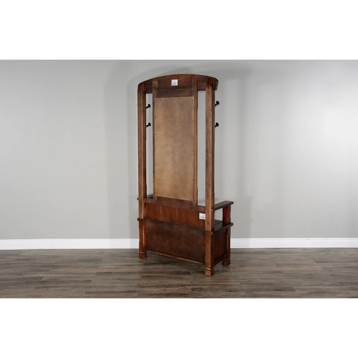 Sunny Designs 78" 4-hook Farmhouse Wood Hall Tree Dark Chocolate - Bed & Sofa Hub