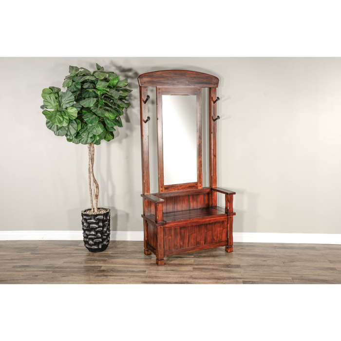 Sunny Designs 78" 4-hook Farmhouse Wood Hall Tree Dark Chocolate - Bed & Sofa Hub