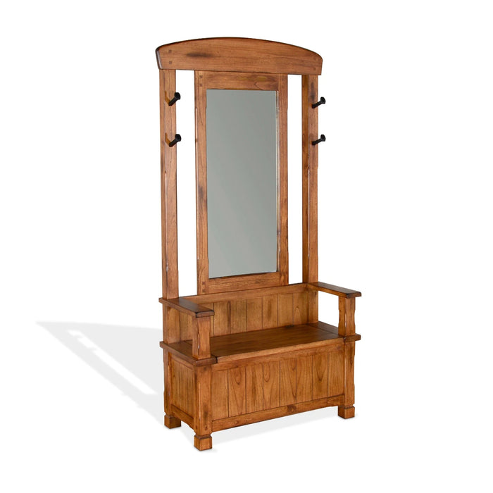 Sunny Designs 78" 4-hook Farmhouse Wood Hall Tree Rustic Oak - Bed & Sofa Hub