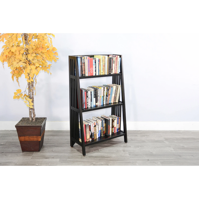 Sunny Designs 48" Mahogany Wood Folding Bookcase Black Walnut - Bed & Sofa Hub