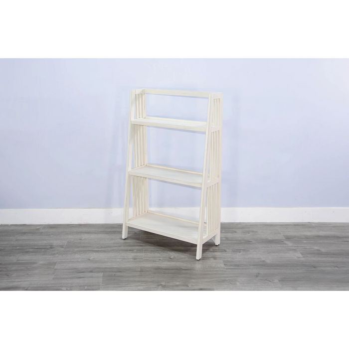 Sunny Designs 48" Mahogany Wood Folding Bookcase Marble White - Bed & Sofa Hub