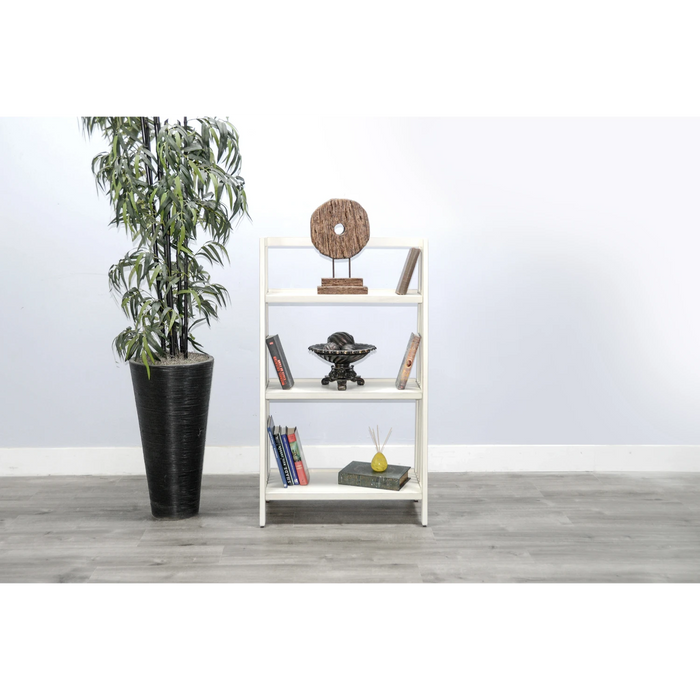 Sunny Designs 48" Mahogany Wood Folding Bookcase Marble White - Bed & Sofa Hub