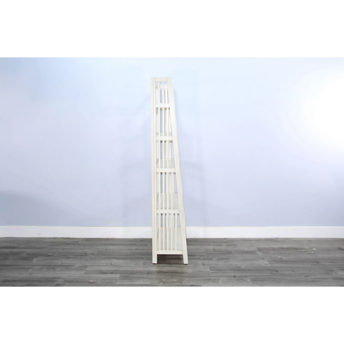 Sunny Designs  72" Mahogany Wood Folding Bookcase Marble White - Bed & Sofa Hub