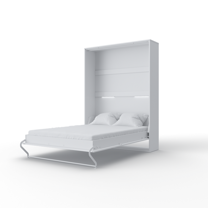 Maxima House Vertical Murphy bed Invento European FULL XL with mattress and LED included - Bed & Sofa Hub