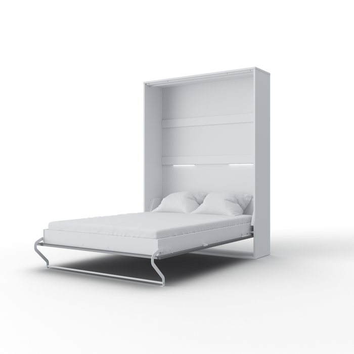 Maxima House Vertical Murphy bed Invento European FULL XL with mattress and LED included - Bed & Sofa Hub