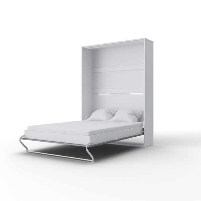 Maxima House Vertical Murphy Bed Invento European Full Xl with Mattress and Led Included - Bed & Sofa Hub