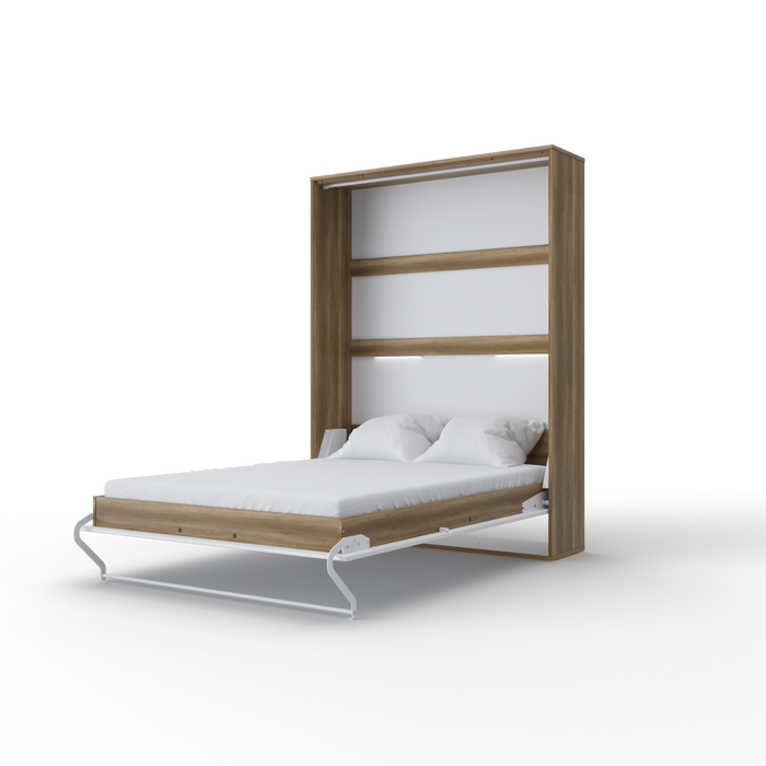 Maxima House Vertical Murphy bed Invento European FULL XL with mattress and LED included - Bed & Sofa Hub